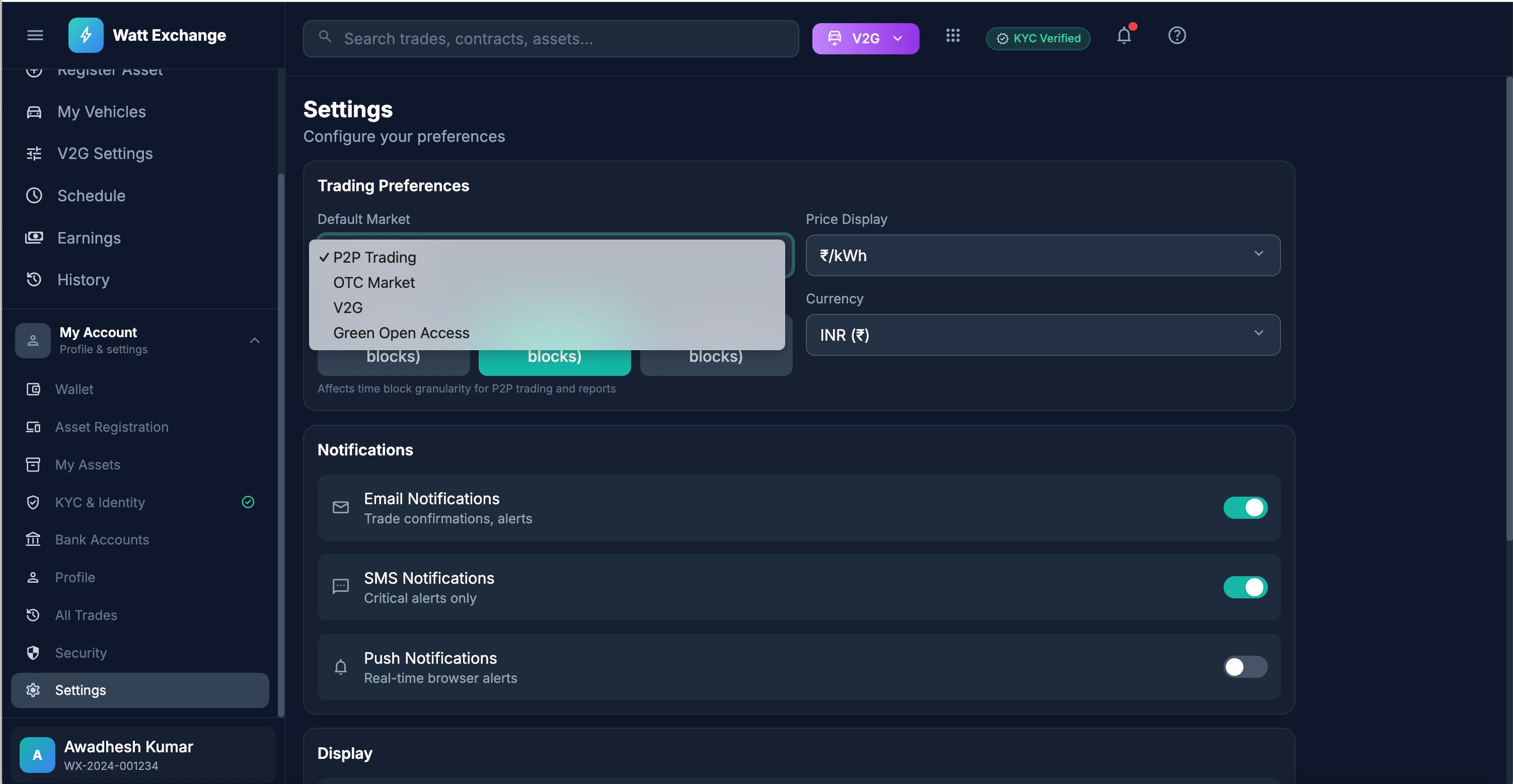 WattExchange blockchain verification showing KYC hashes and transaction proofs on Polygon